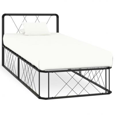 Emaga vidaxl rama łóżka, szara, metalowa, 100 x 200 cm