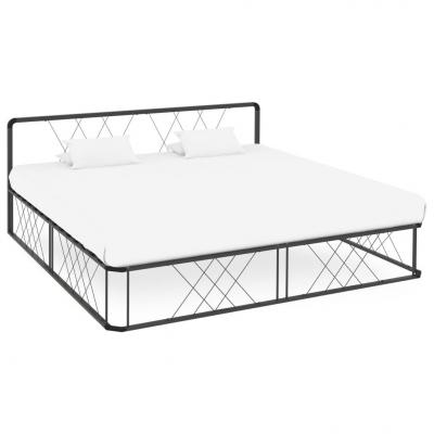 Emaga vidaxl rama łóżka, szara, metalowa, 180 x 200 cm