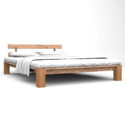 Emaga vidaxl rama łóżka z litego drewna dębowego, 160 x 200 cm