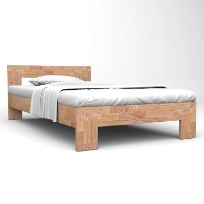 Emaga vidaxl rama łóżka z litego drewna dębowego, 160 x 200 cm
