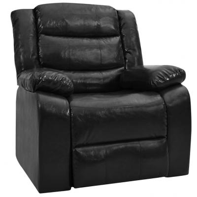 Emaga vidaxl fotel rozkładany, czarny, sztuczna skóra