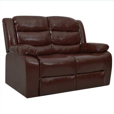 Emaga vidaxl 2-osobowa sofa rozkładana, brązowa, sztuczna skóra