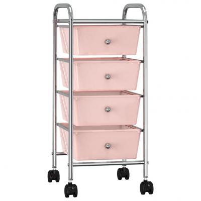 Emaga vidaxl wózek z 4 szufladami, różowy, plastikowy