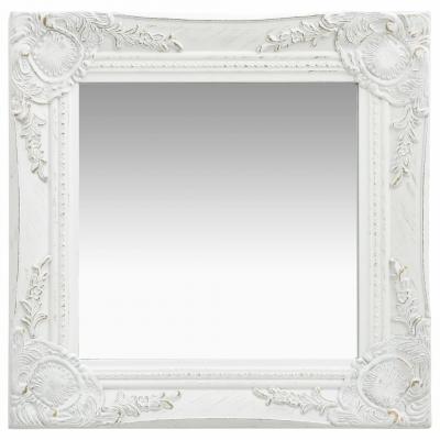 Emaga vidaxl lustro ścienne w stylu barokowym, 40x40 cm, białe