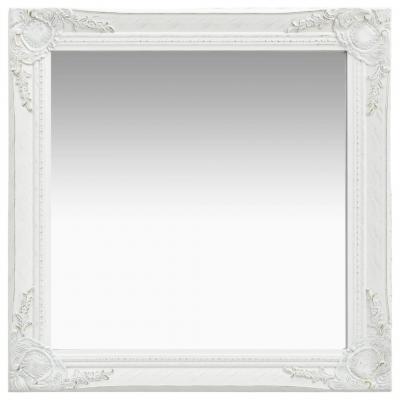 Emaga vidaxl lustro ścienne w stylu barokowym, 60x60 cm, białe