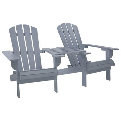 Emaga vidaxl krzesło ogrodowe adirondack, lite drewno jodłowe, szare