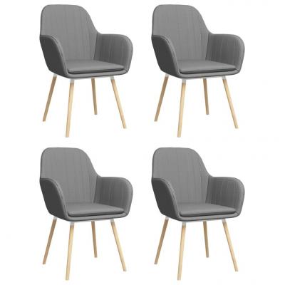 Emaga vidaxl krzesła stołowe z podłokietnikami, 4 szt., jasnoszare, tkanina