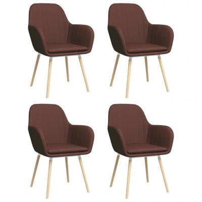 Emaga vidaxl krzesła stołowe z podłokietnikami, 4 szt., brązowe, tkanina