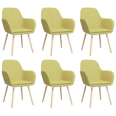 Emaga vidaxl krzesła stołowe z podłokietnikami, 6 szt., zielone, tkanina