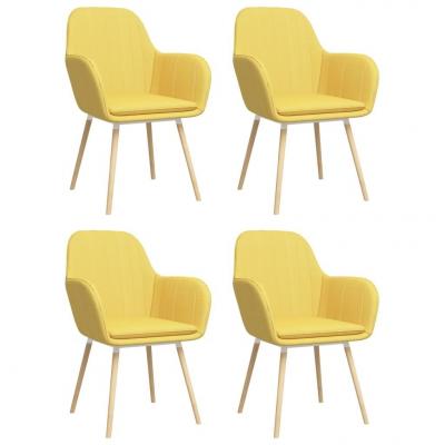 Emaga vidaxl krzesła stołowe z podłokietnikami, 4 szt., żółte, tkanina