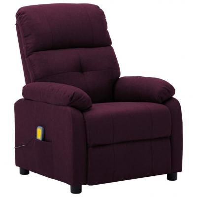 Emaga vidaxl rozkładany fotel masujący, fioletowy, obity tkaniną