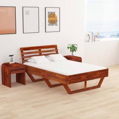 Emaga vidaxl rama łóżka, lite drewno akacjowe, 120 x 200 cm
