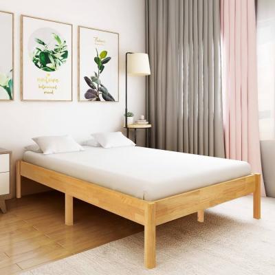 Emaga vidaxl rama łóżka z litego drewna dębowego, 140 x 200 cm
