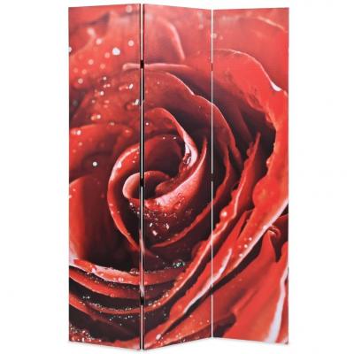 Emaga vidaxl składany parawan, 120x170 cm, czerwona róża