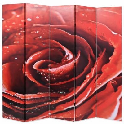 Emaga vidaxl składany parawan, 200x170 cm, czerwona róża