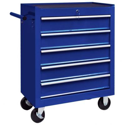 Emaga vidaxl warsztatowy wózek narzędziowy z 5 szufladami, niebieski