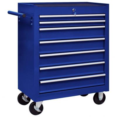 Emaga vidaxl warsztatowy wózek narzędziowy z 7 szufladami, niebieski