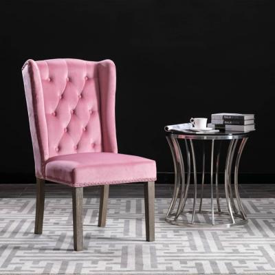 Emaga vidaxl krzesło stołowe, różowe, obite aksamitem