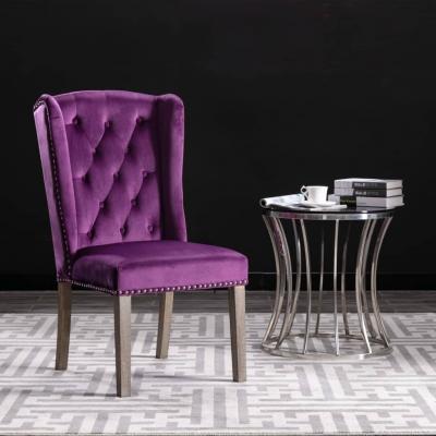 Emaga vidaxl krzesło stołowe, fioletowe, obite aksamitem