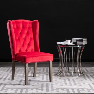 Emaga vidaxl krzesło stołowe, czerwone, obite aksamitem