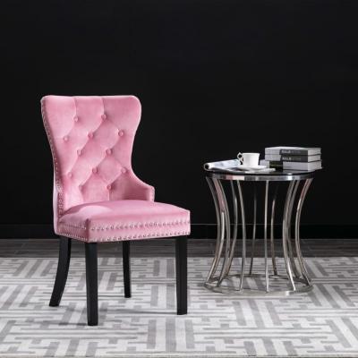 Emaga vidaxl krzesła stołowe, 2 szt., różowe, obite aksamitem