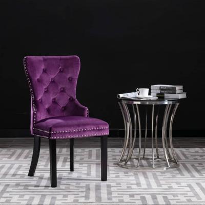 Emaga vidaxl krzesła stołowe, 2 szt., fioletowe, obite aksamitem