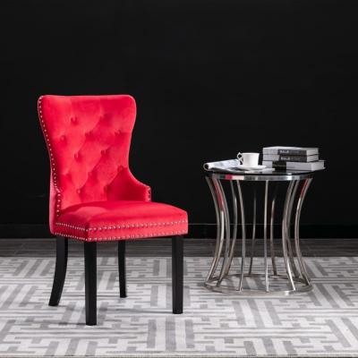 Emaga vidaxl krzesła stołowe, 2 szt., czerwone, obite aksamitem