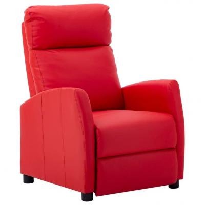 Emaga vidaxl fotel rozkładany, czerwony, sztuczna skóra