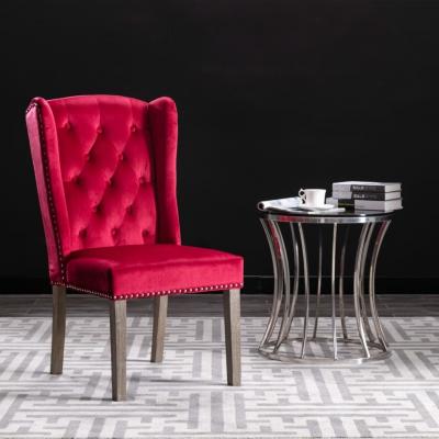 Emaga vidaxl krzesła stołowe, 2 szt., czerwone wino, aksamitne