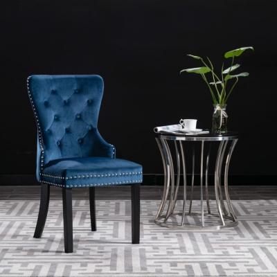 Emaga vidaxl krzesła stołowe, 6 szt., niebieskie, aksamitne