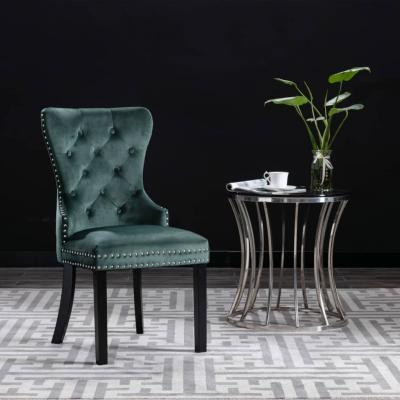 Emaga vidaxl krzesła stołowe, 4 szt., ciemnozielone, aksamitne