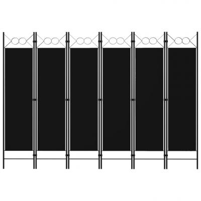 Emaga vidaxl parawan 6-panelowy, czarny, 240 x 180 cm
