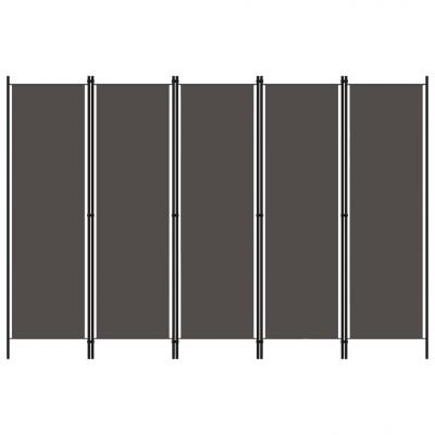 Emaga vidaxl parawan 5-panelowy, antracytowy, 250 x 180 cm
