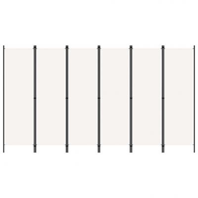 Emaga vidaxl parawan 6-panelowy, biały, 300 x 180 cm