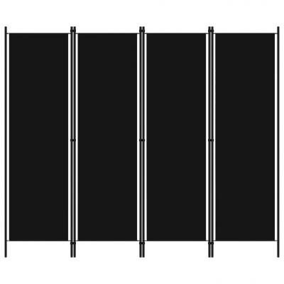 Emaga vidaxl parawan 4-panelowy, czarny, 200 x 180 cm