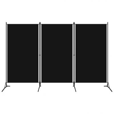 Emaga vidaxl parawan 3-panelowy, czarny, 260 x 180 cm