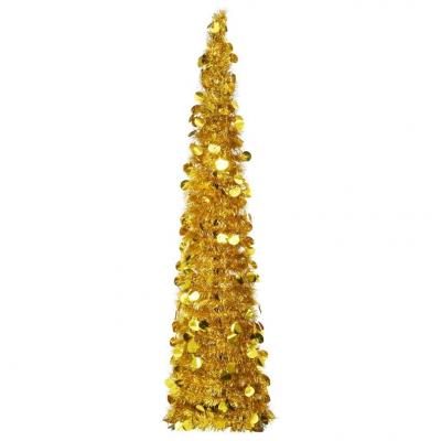 Emaga vidaxl składana, sztuczna choinka, złota, 150 cm, pet