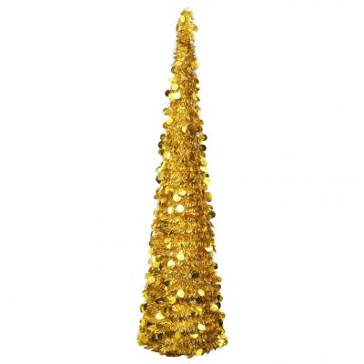 Emaga vidaxl składana, sztuczna choinka, złota, 180 cm, pet