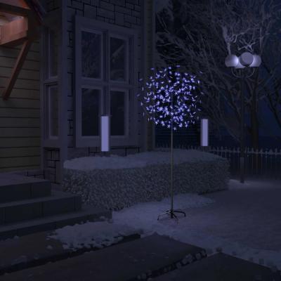 Emaga vidaxl drzewko z lampkami, 200 led, niebieski biały, kwiat wiśni 180cm