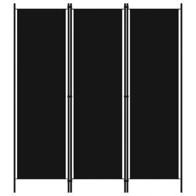 Emaga vidaxl parawan 3-panelowy, czarny, 150 x 180 cm
