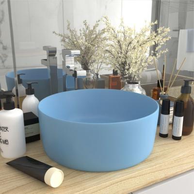 Emaga vidaxl luksusowa, okrągła umywalka, matowy błękit, 40x15 cm, ceramika