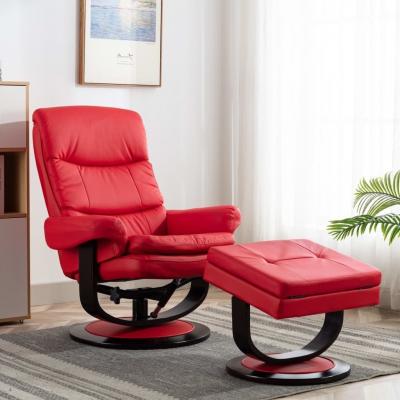 Emaga vidaxl rozkładany fotel, czerwony, sztuczna skóra i gięte drewno
