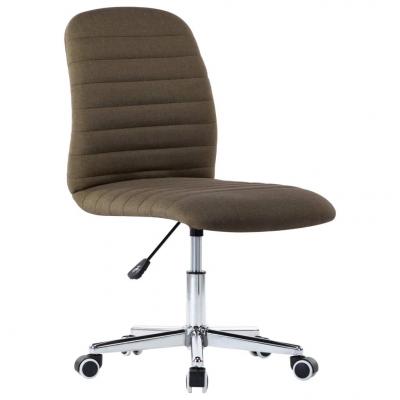 Emaga vidaxl obrotowe krzesło biurowe, brązowe, tapicerowane tkaniną