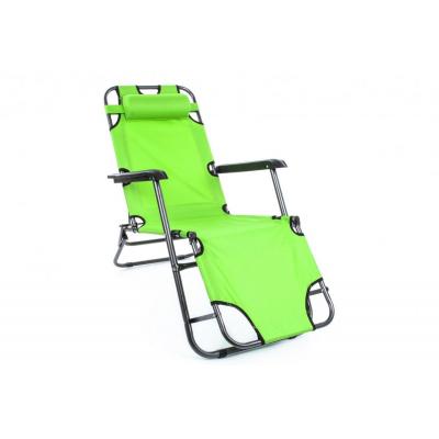 Emaga leżak ogrodowy składany zielony, krzesło ogrodowe regulowane
