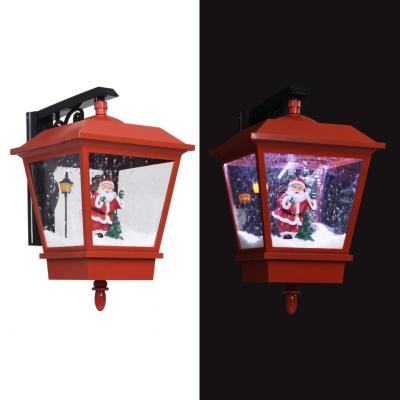 Emaga vidaxl latarnia świąteczna led z mikołajem, czerwona, 40x27x45 cm