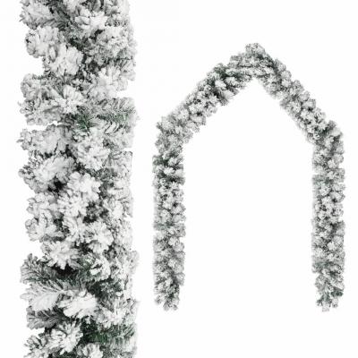 Emaga vidaxl świąteczna girlanda pokryta śniegiem, zielona, 10 m, pvc