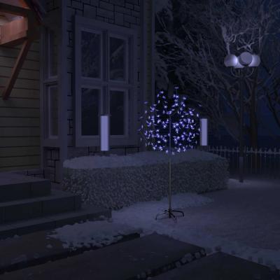 Emaga vidaxl drzewko świecące na niebiesko, 120 led, kwiat wiśni, 150 cm