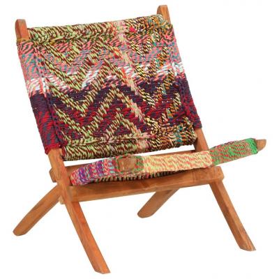 Emaga vidaxl składane krzesło w stylu chindi, wielokolorowa tkanina
