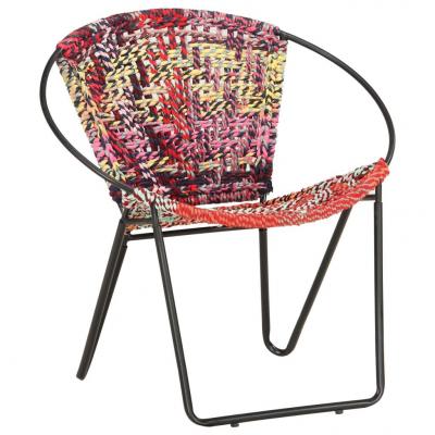 Emaga vidaxl okrągłe krzesło, wielokolorowe, z tkaniny chindi