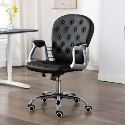 Emaga vidaxl krzesło biurowe, obrotowe, czarne, sztuczna skóra